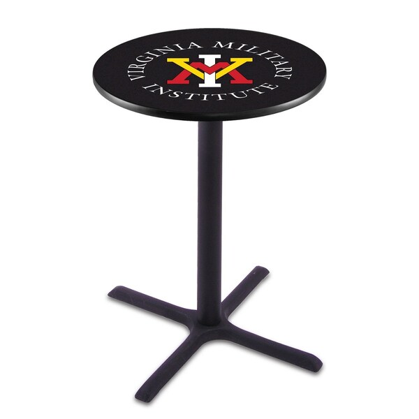 36" Blk Wrinkle Virginia Military Institute Pub Table